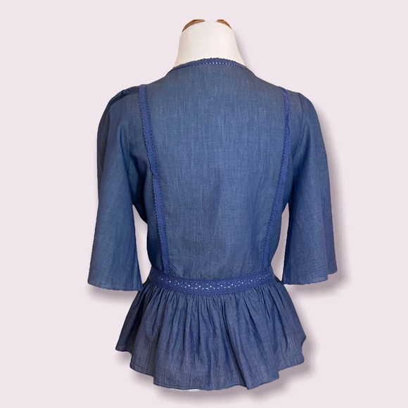 Matilda Jane Lightweight Denim Navy Cardigan Blouse - Picture 2 of 6